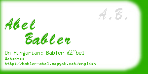 abel babler business card